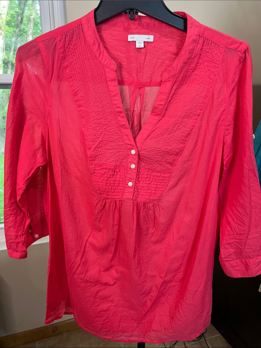 GAP Bright Pink Pintuck Tunic Top2171